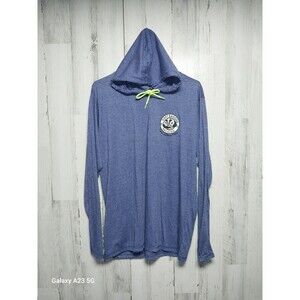 Daft Badger Brewing Long Sleeve Hooded Tee Women's 2XL Blue Coeur D'alene, Idaho